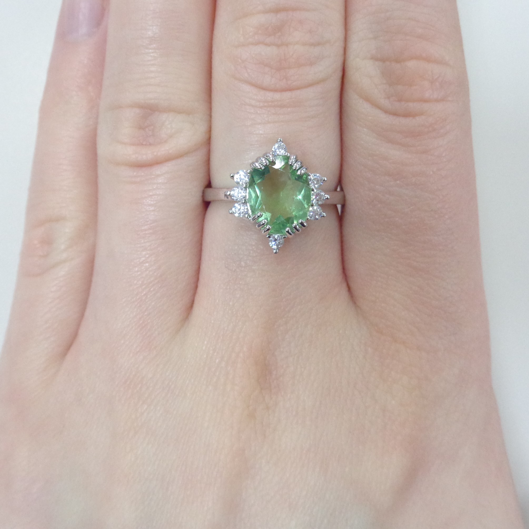 Серебряное кольцо с флюоритом